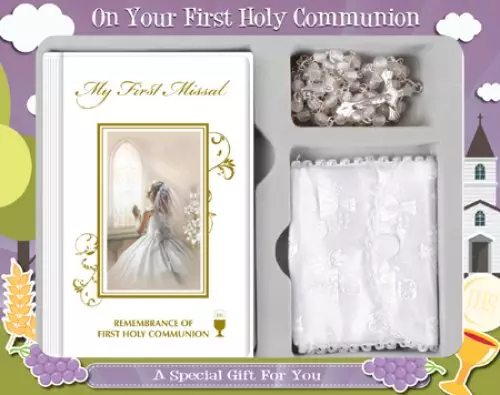 Girl's Rosary and Purse Communion Gift Set