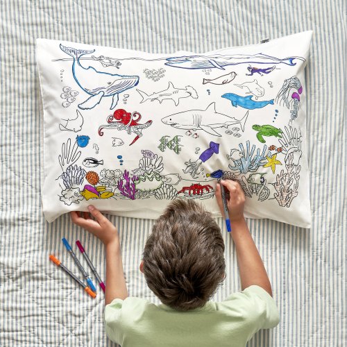 Under the Sea Pillowcase - Colour in and Learn