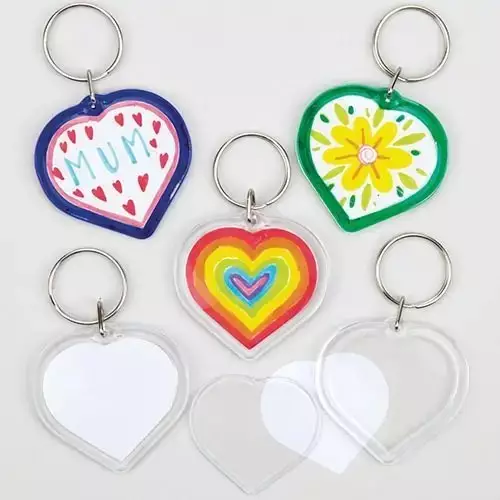 Heart Keyring Kits - Pack of 6