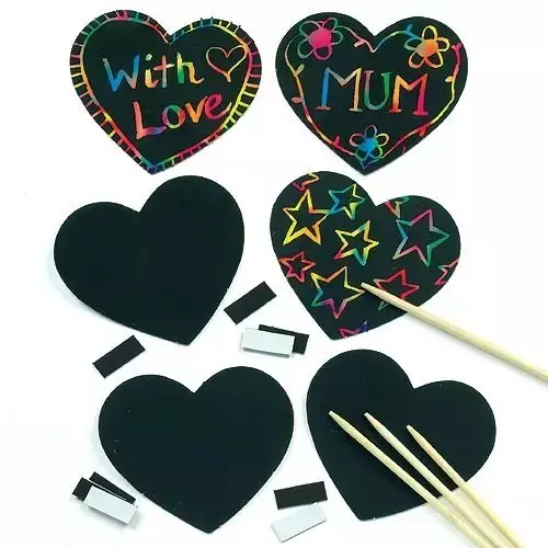 Heart Scratch Art Magnets - Pack of 10