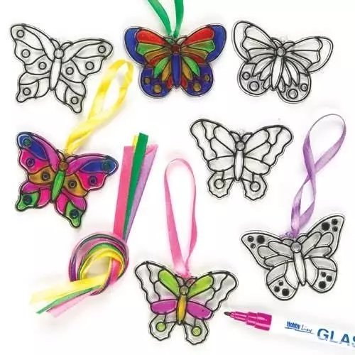 Butterfly Mini Suncatcher Decorations - Pack of 12