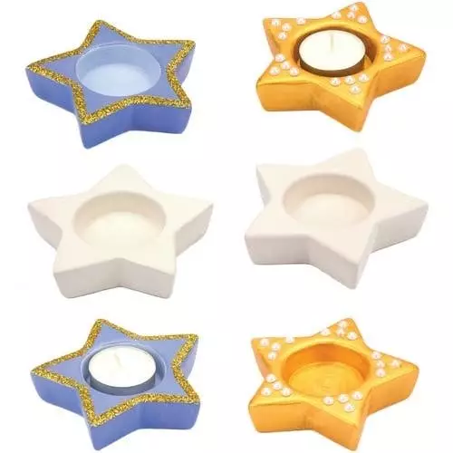 Star Ceramic Tealight Holders - Pack of 4