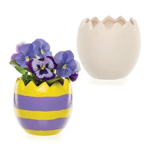Easter Egg Ceramic Plant Pots - Pack of 4
