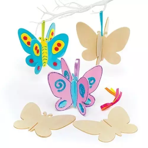 Wooden 3D Butterflies - Pack of 6