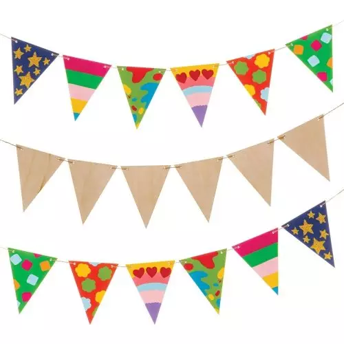 Wooden Bunting - 15 Flags