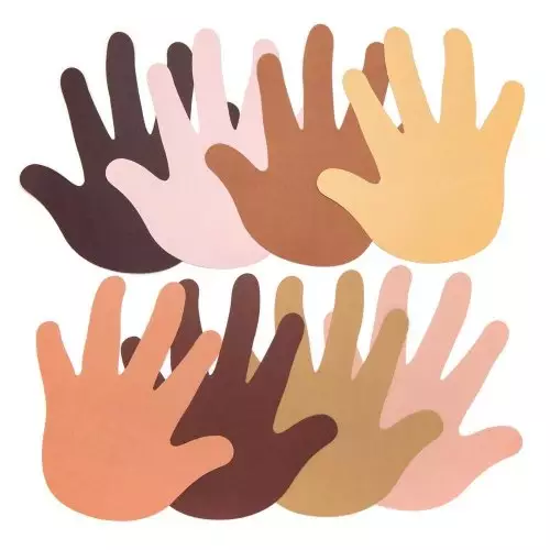 Skin Tone Hand Cut-Outs - Pack of 56