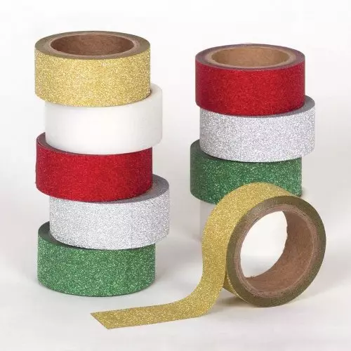 Christmas Glitter Washi Tape - Pack of 10