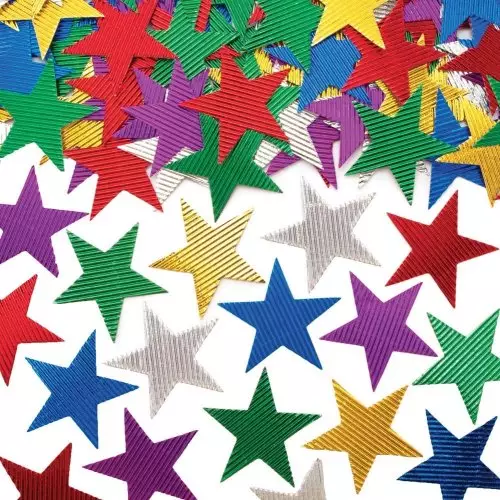 Corrugated Metallic Stars - Pack of 120
