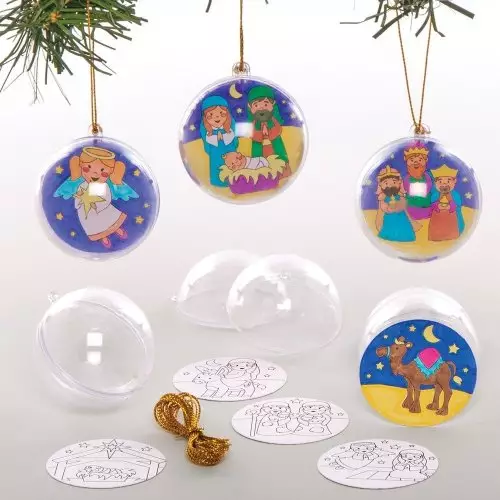 Nativity Colour-in Bauble Kits - Pack of 8