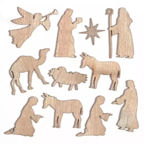 Nativity Mini Wooden Shapes - Pack of 45