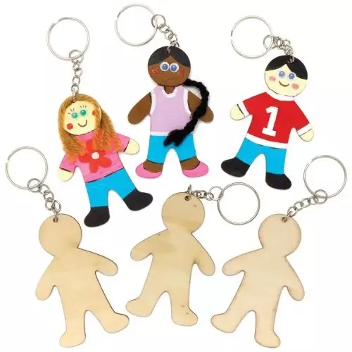 Wooden Person Keyring Blanks - Pack of 10