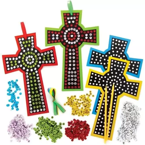 Cross Sequin Craft Decoration Kits - Pack of 5