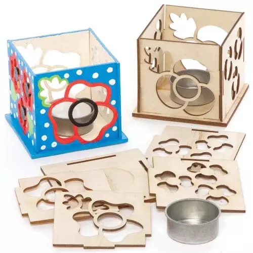 Poppy Wooden Tealight Holder Kits  - Pack of 3