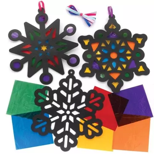 Snowflake Stained Glass Decoration Kits - Pack of 6