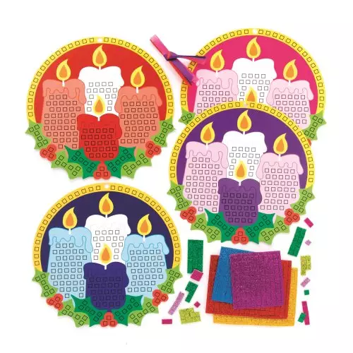 Advent Candle Mosaic Kits - Pack of 4
