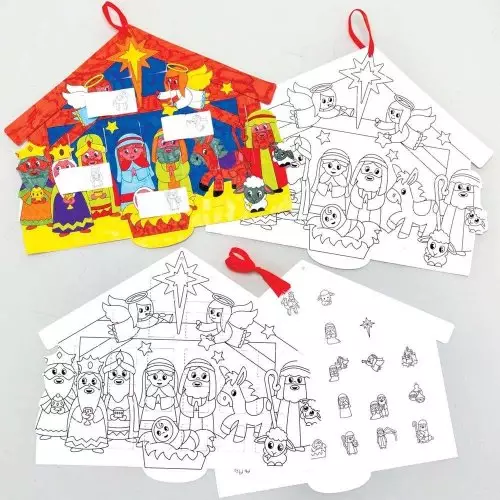 Nativity Colour-in Advent Calendars - Pack of 5