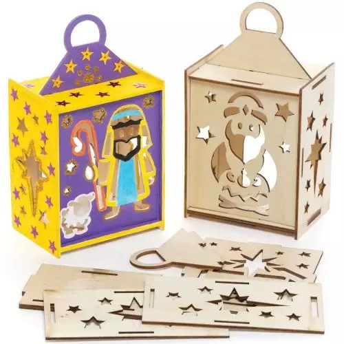 Nativity Wooden Lantern Kits - Pack of 3