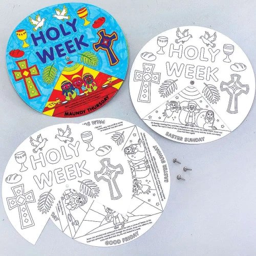 Holy Week Colour-in Story Wheel Kits - Pack of 5