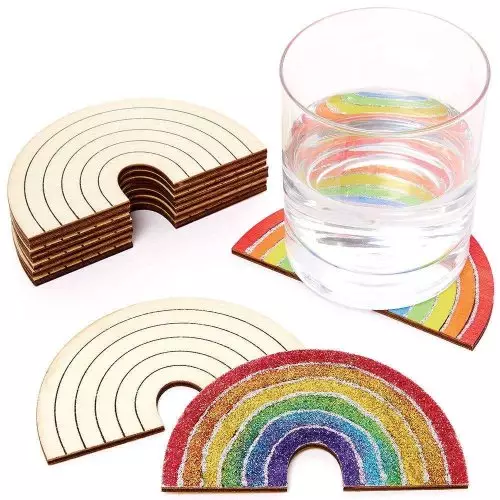 Rainbow Wooden Coasters  - Pack of 10