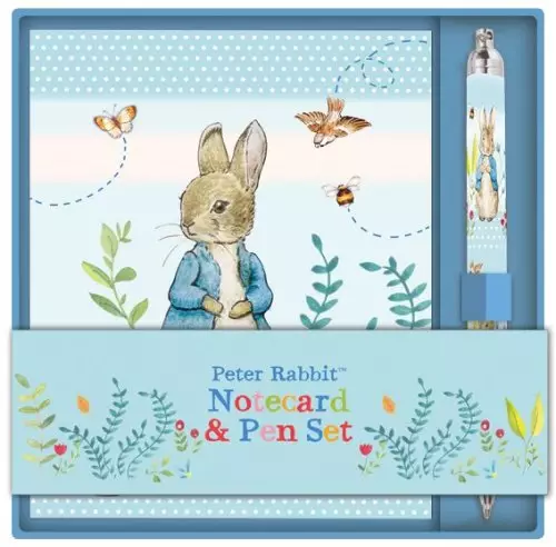 Notecard And Pen Set Boxed - Peter Rabbit Pastel Stripes