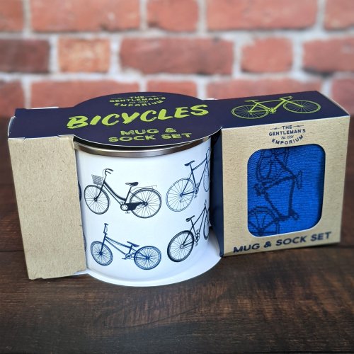 Enamel Mug & Socks - The Gentleman's Emporium Bike Blue