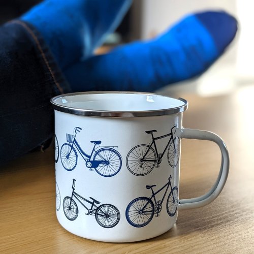 Enamel Mug & Socks - The Gentleman's Emporium Bike Blue