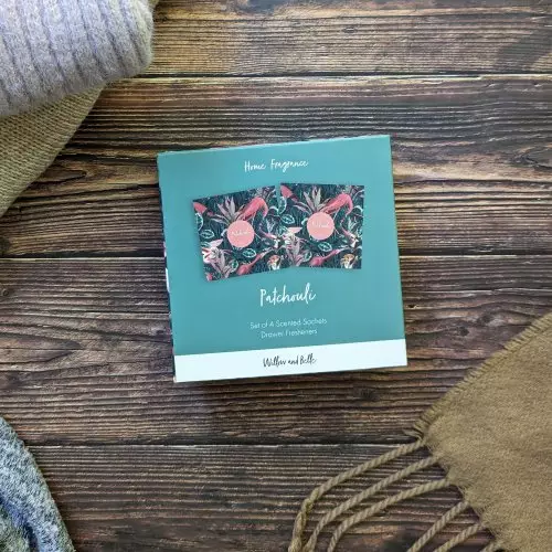 Scented Drawer Sachets (Patchouli) In Printed Box - Jungle Green