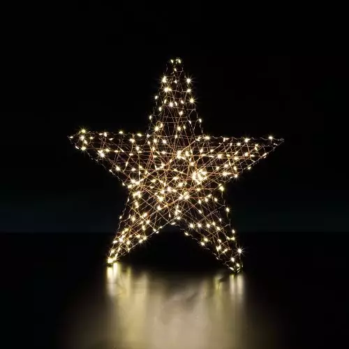 45CM Warm White 3D Star with black frame and with 240 LEDS