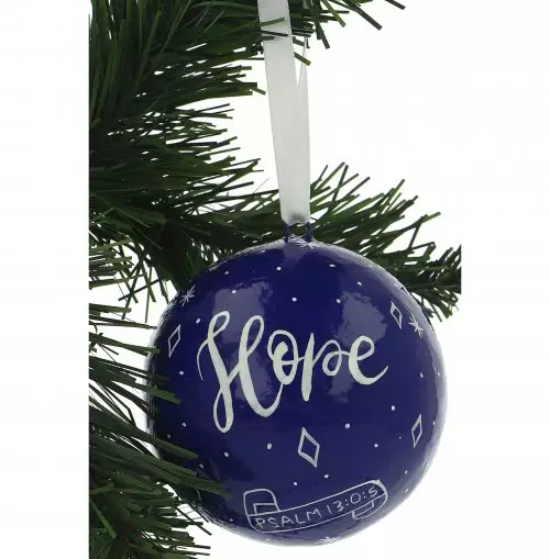 Hope Navy Blue Christmas Tree Bauble