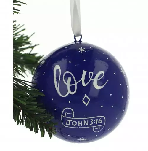 Love Navy Blue Christmas Tree Bauble