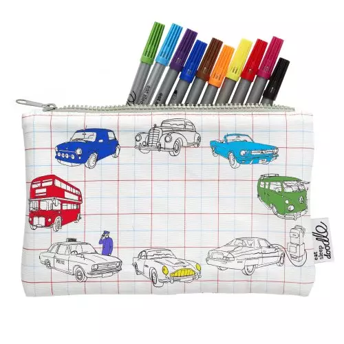 Cars, Trucks And Tractors Pencil Case - Colour In & Learn