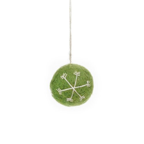 Handmade Felt Traditional Snowflake Baubles Hanging Christmas Tree Decorations