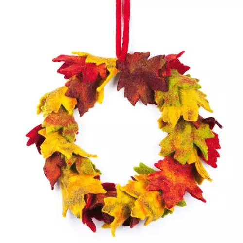 Handmade Home Decor Autumnal Fair trade Felt Wreath
