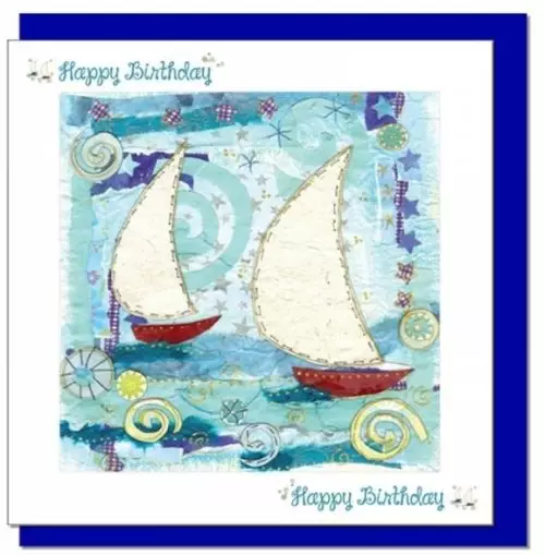 Birthday Sailing Boats Greetings Card
