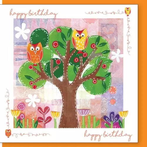 Owl birthday Greetings Card