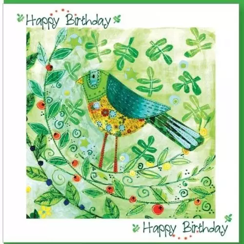 Birthday Green Bird Greetings cards
