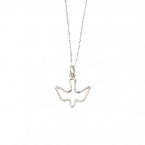 Silver open Dove Pendant