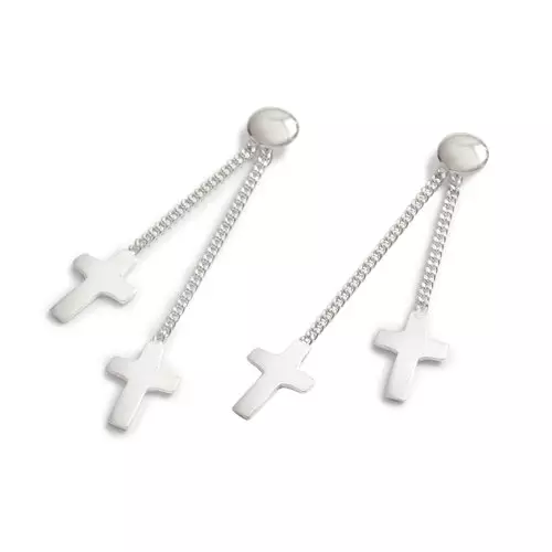 Sterling silver Cross Drop Earrings