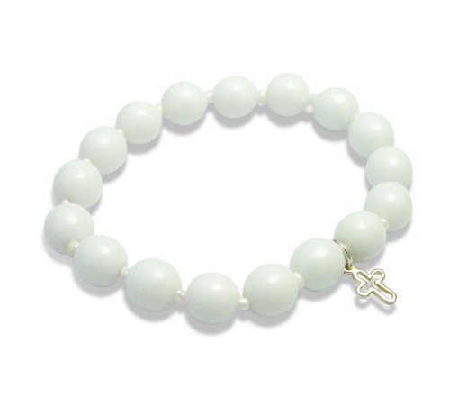Glass Beaded Bracelet with Cross Charm