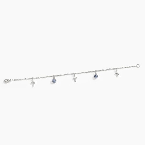 Swarovski Crystal Charm Bracelet  -Light Sapphire