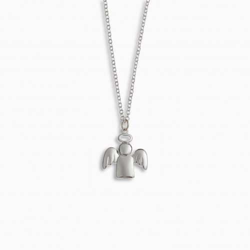 Rhodium Plated Angel Pendant