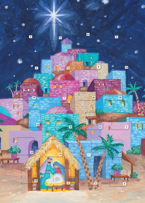 Bethlehem A5 Nativity Advent Calendar Card