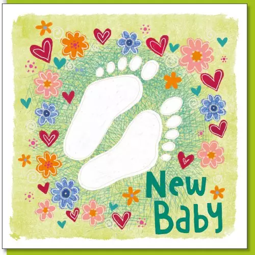 New baby feet Greetings Card