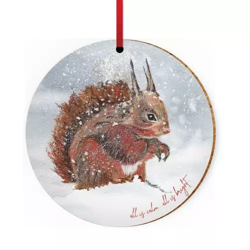 Squirrel Ceramic Christmas Decoration