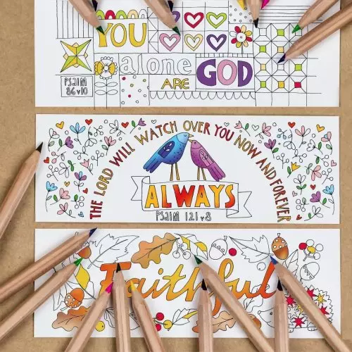 10 Psalms Colouring Bookmarks