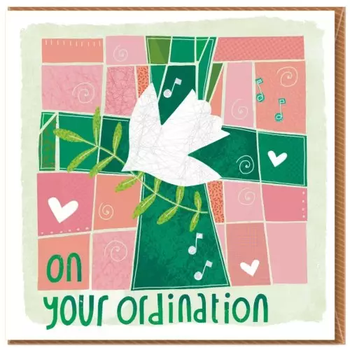 Ordination Green Cross Greetings Card