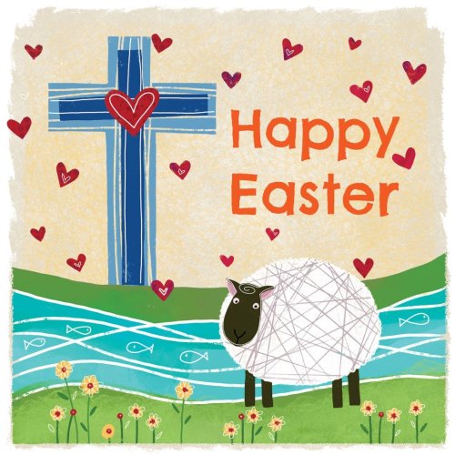 Sheep & Cross Easter Cards (Pack of 5)