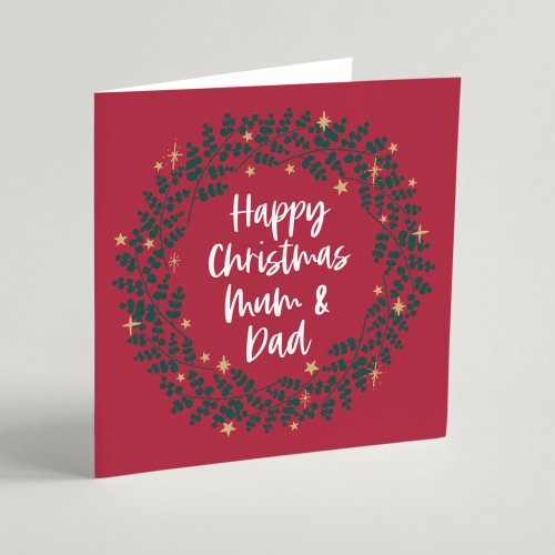 Happy Christmas Mum and Dad Single Christmas Card