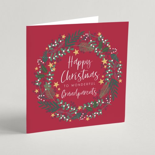 Happy Christmas Grandparents Single Christmas Card