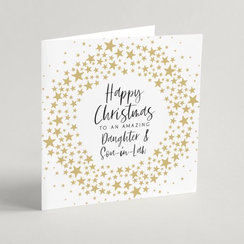 Happy Christmas Daughter and Son in Law Single Christmas Card